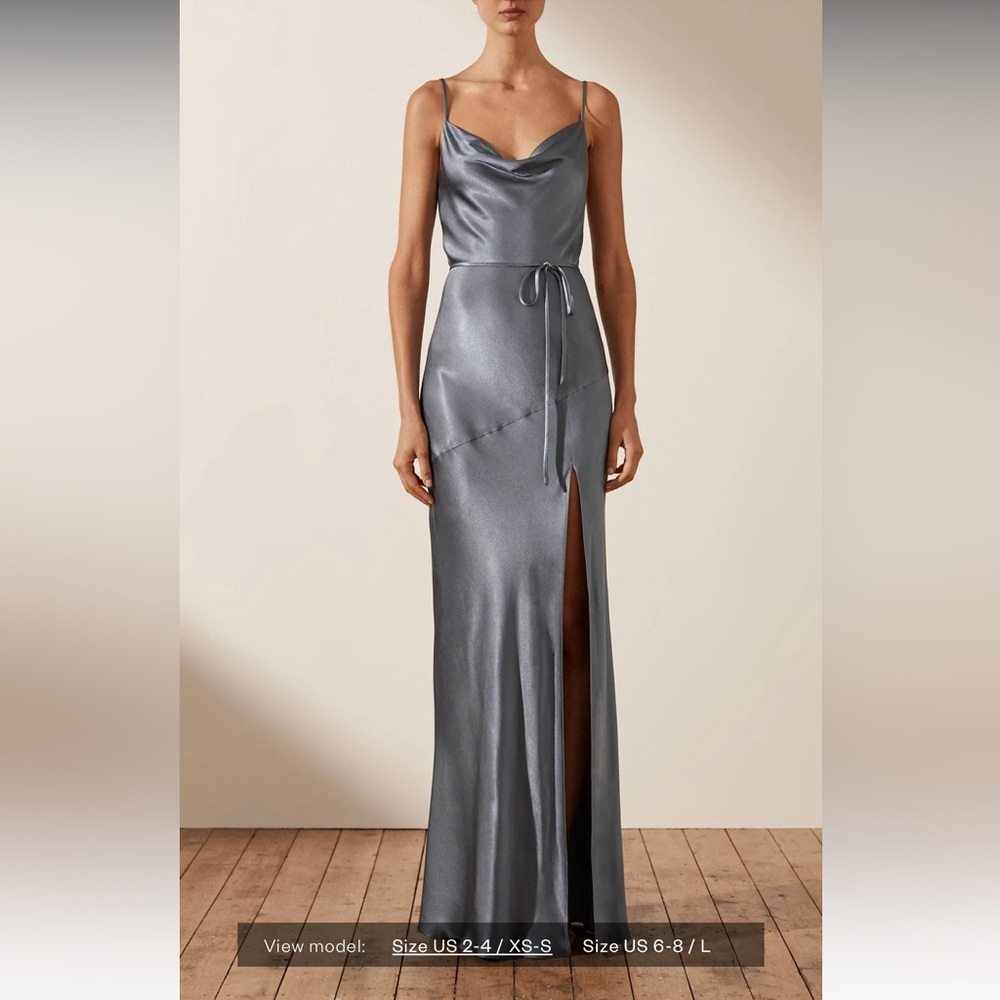 La Lune Cowl Maxi Dress - Blue Smoke
